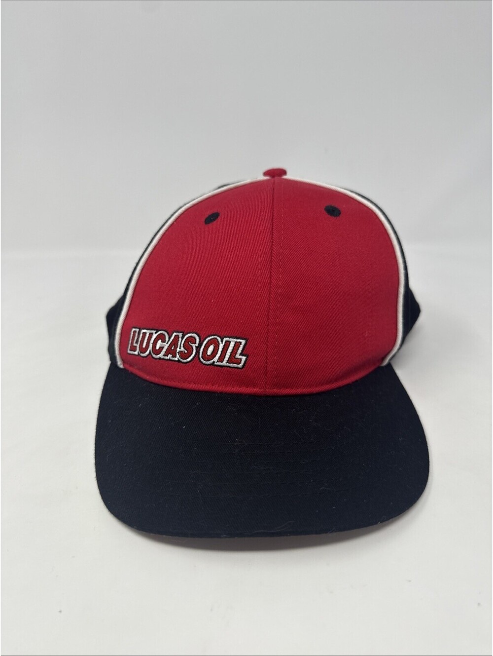 Lucas Oil Hat Cap Adult One Size Adjustable Snapback Red Black Mens Cars Racing